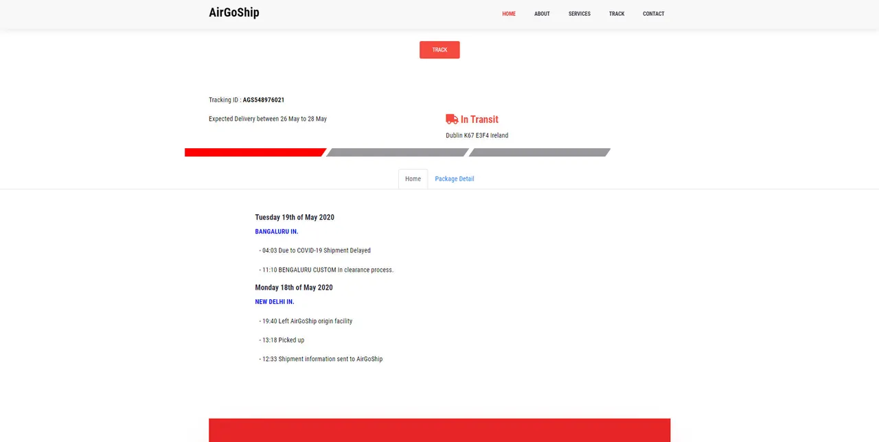 Airgoship: Shipment tracking
