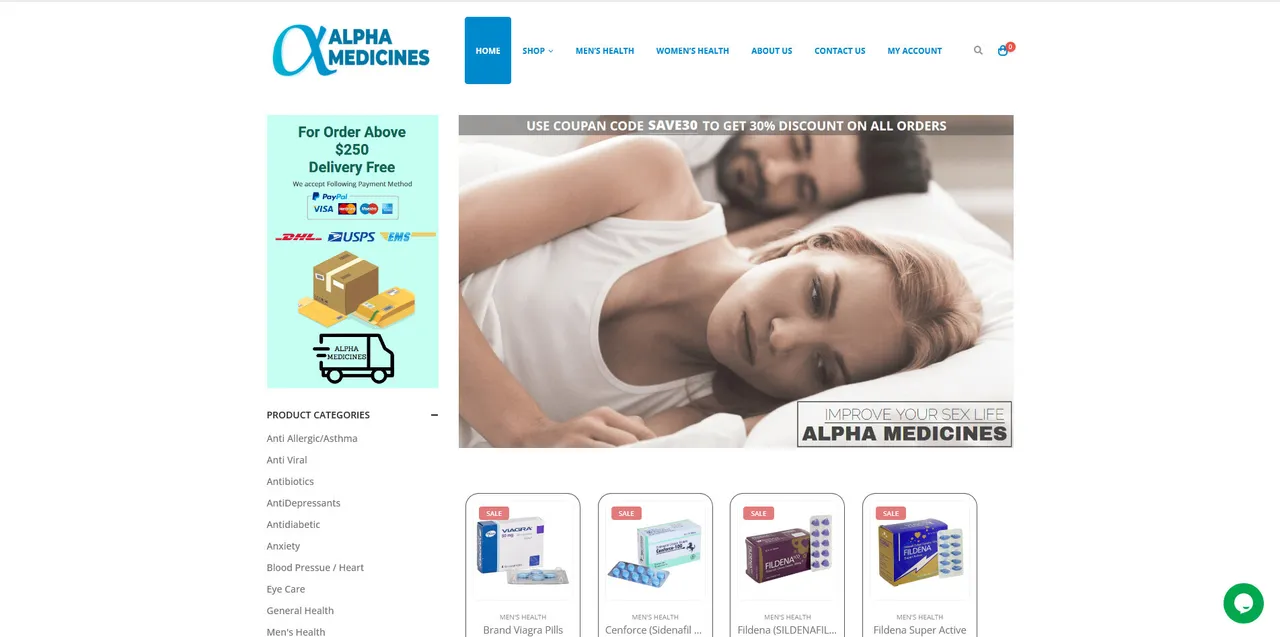 Alpha Medicines online pharmacy product catalogue
