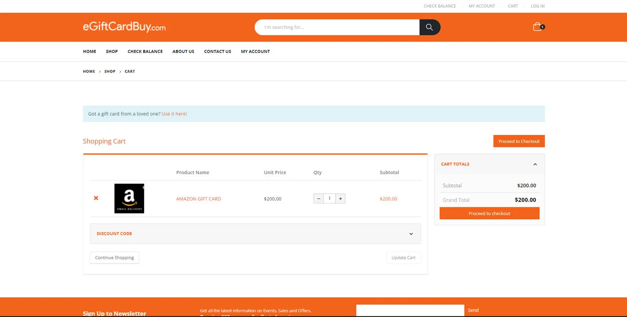 EGiftCardBuy: Checkout