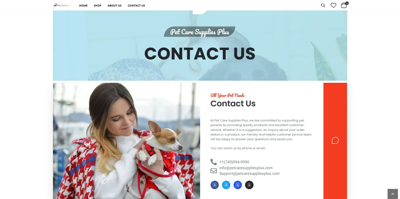 Petcare Supplies Plus+: Contact options
