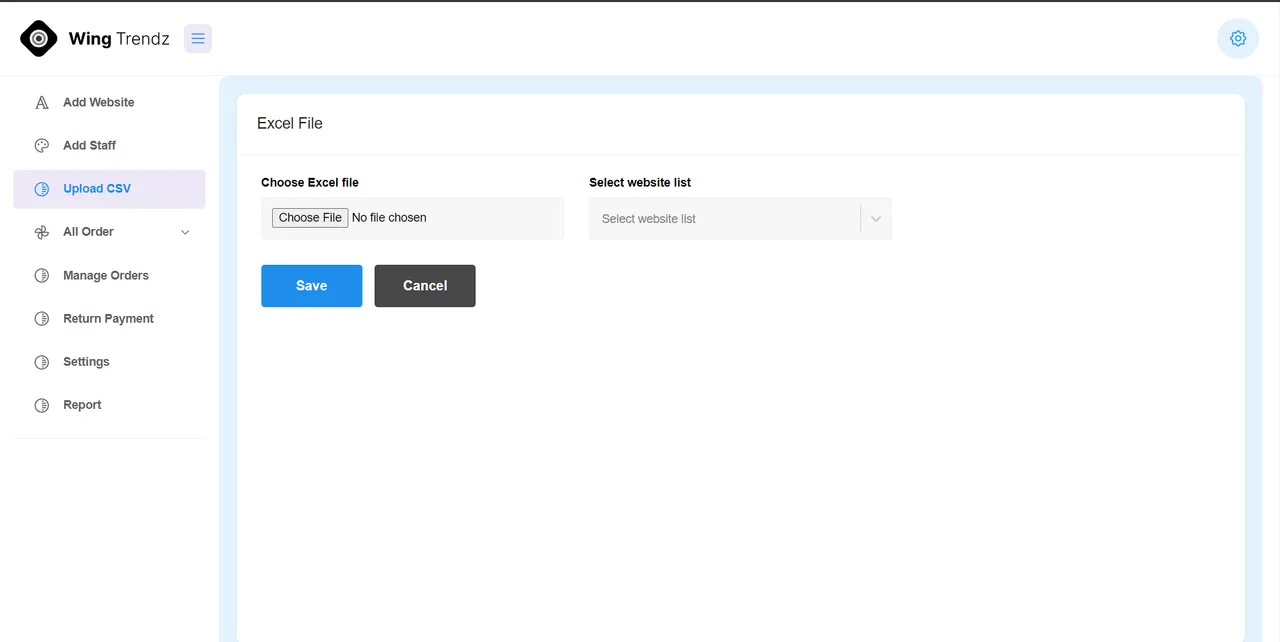 Wing Trendz product interface