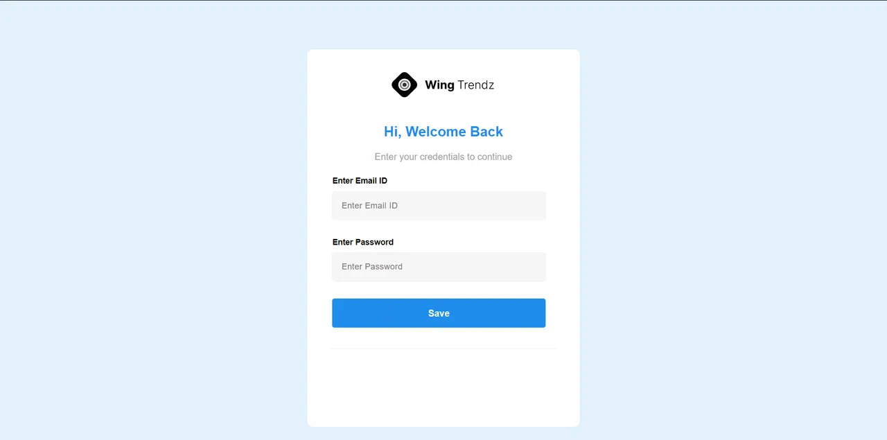 Wing Trendz: Account sign-in